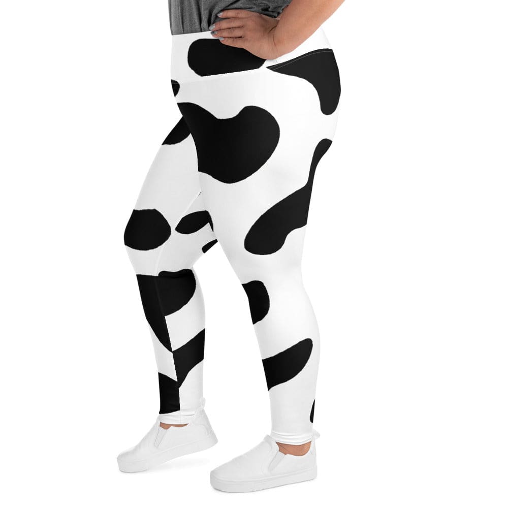 Womens Plus Size Fitness Leggings Black White Cow Print - Womens | Leggings