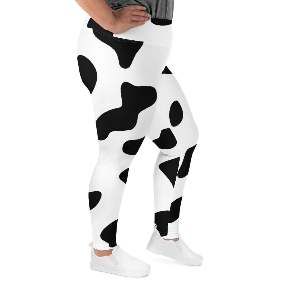 Womens Plus Size Fitness Leggings Black White Cow Print - Womens | Leggings