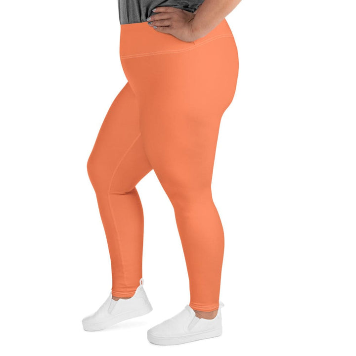 Womens Plus Size Fitness Leggings Coral Orange Red