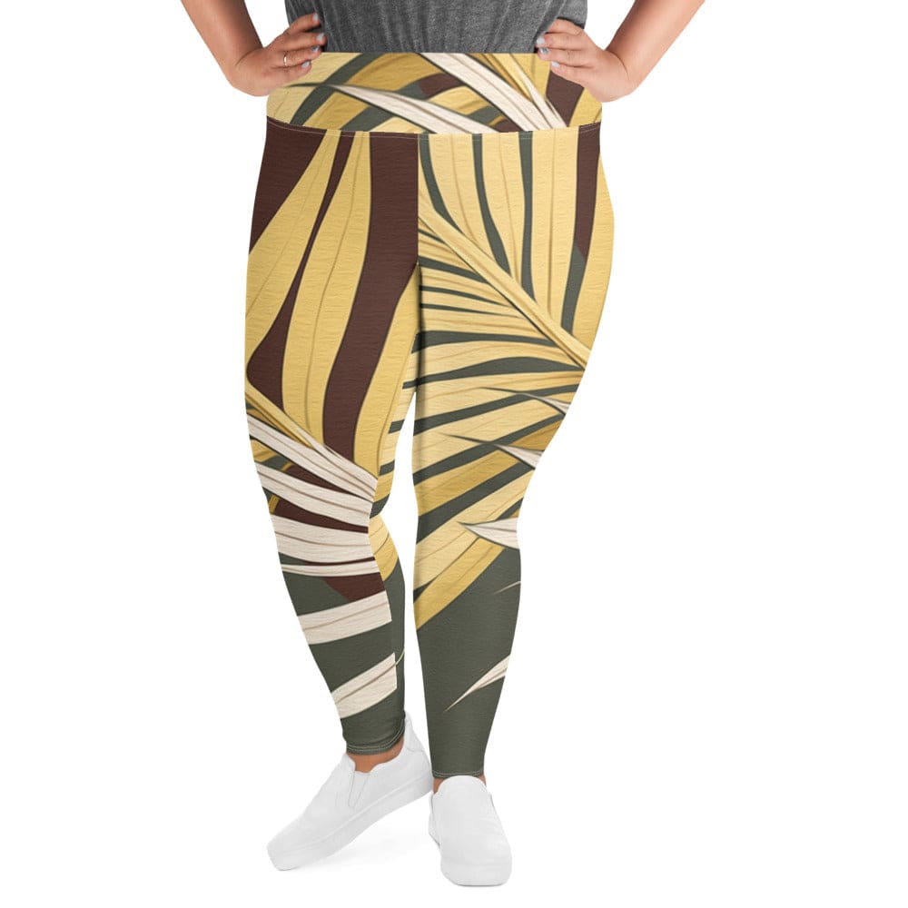 Womens Plus Size Fitness Leggings Palm Tree Leaves Pattern - Womens | Leggings