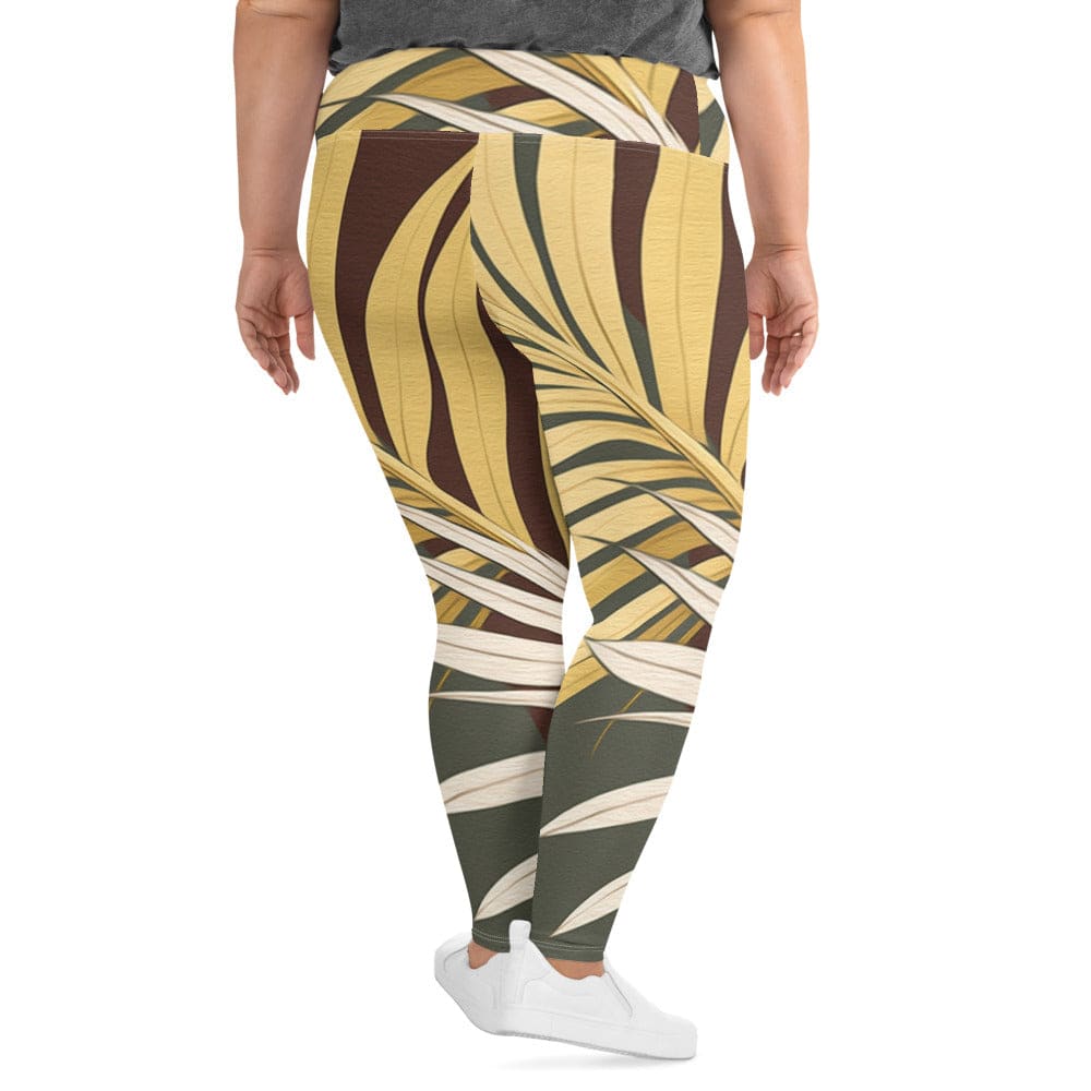 Womens Plus Size Fitness Leggings Palm Tree Leaves Pattern - Womens | Leggings