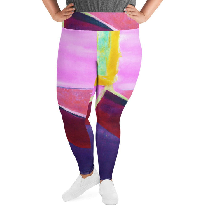 Womens Plus Size Fitness Leggings Pink and Purple Pattern - Womens | Leggings