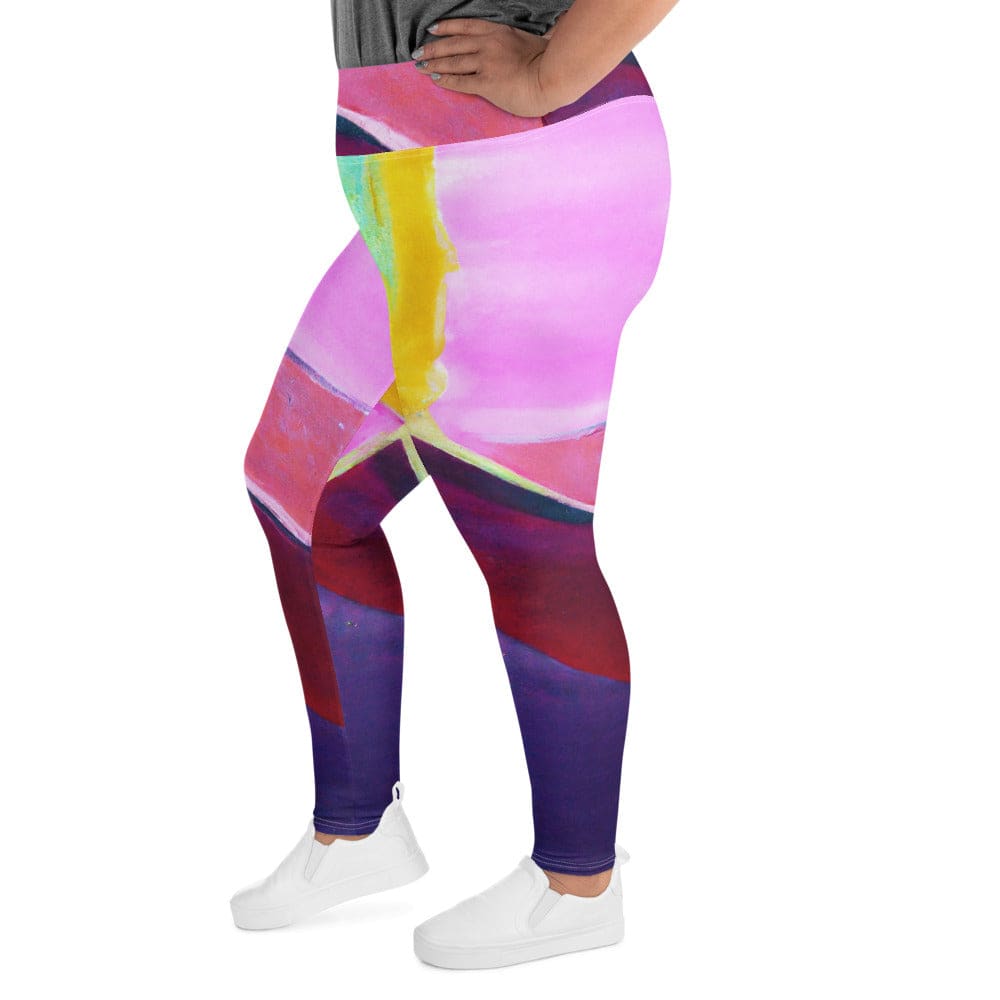 Womens Plus Size Fitness Leggings Pink and Purple Pattern - Womens | Leggings