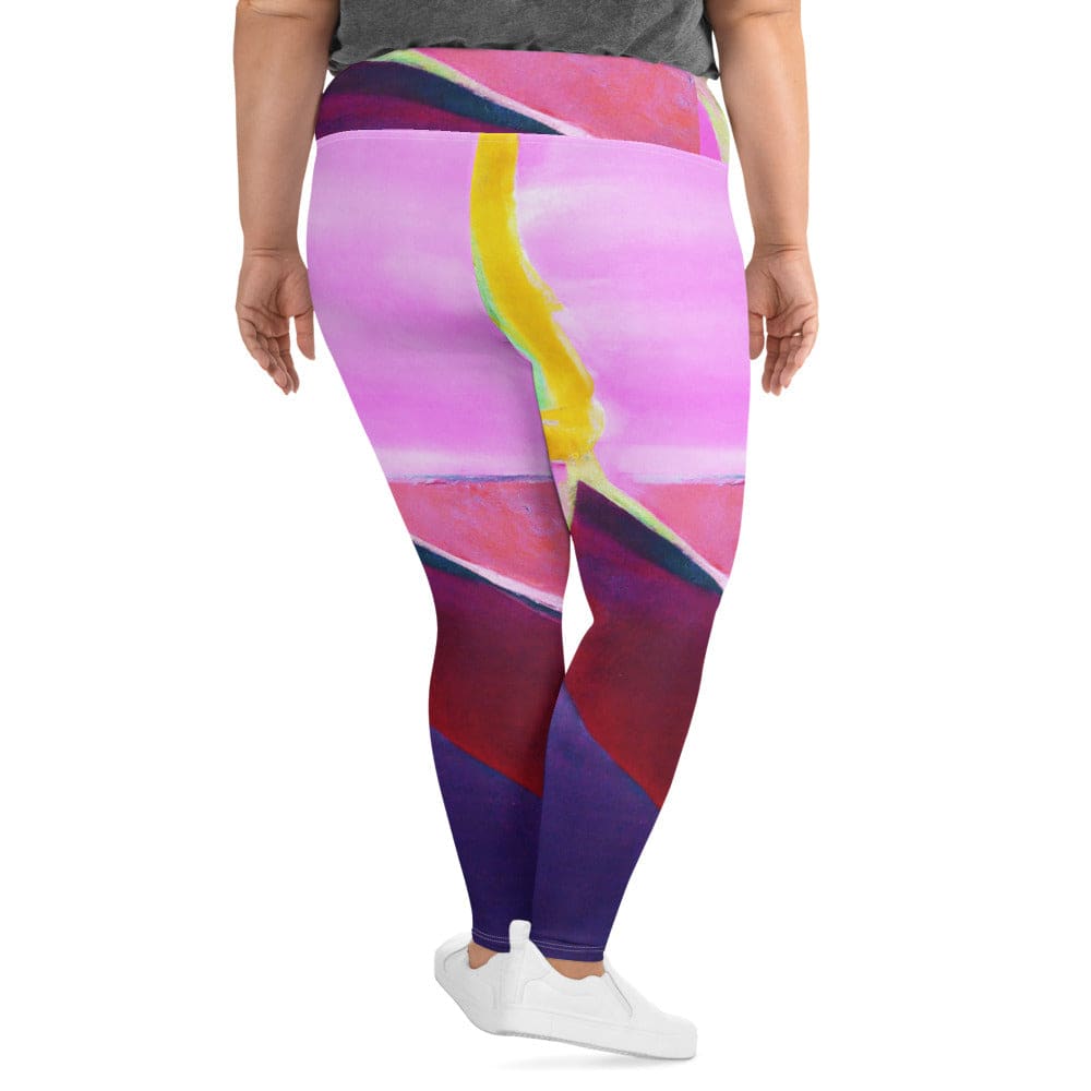 Womens Plus Size Fitness Leggings Pink and Purple Pattern - Womens | Leggings