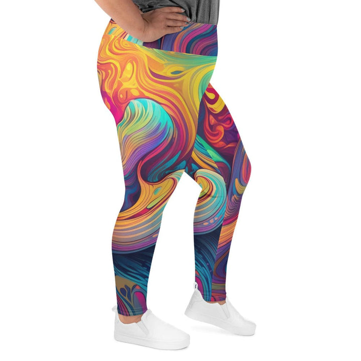 Womens Plus Size Fitness Leggings Vibrant Psychedelic Kaleidoscope 4 - Womens