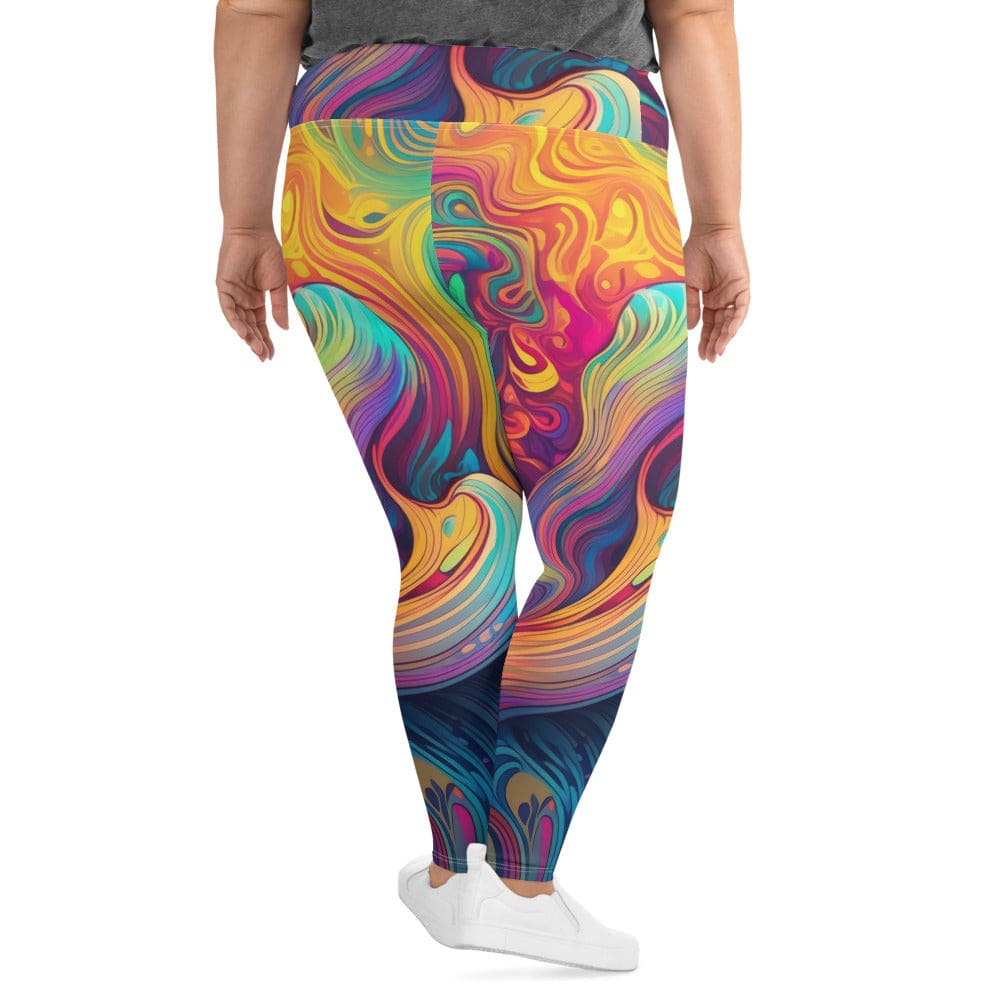 Womens Plus Size Fitness Leggings Vibrant Psychedelic Kaleidoscope 4 - Womens