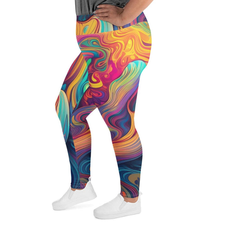 Womens Plus Size Fitness Leggings Vibrant Psychedelic Kaleidoscope 4 - Womens