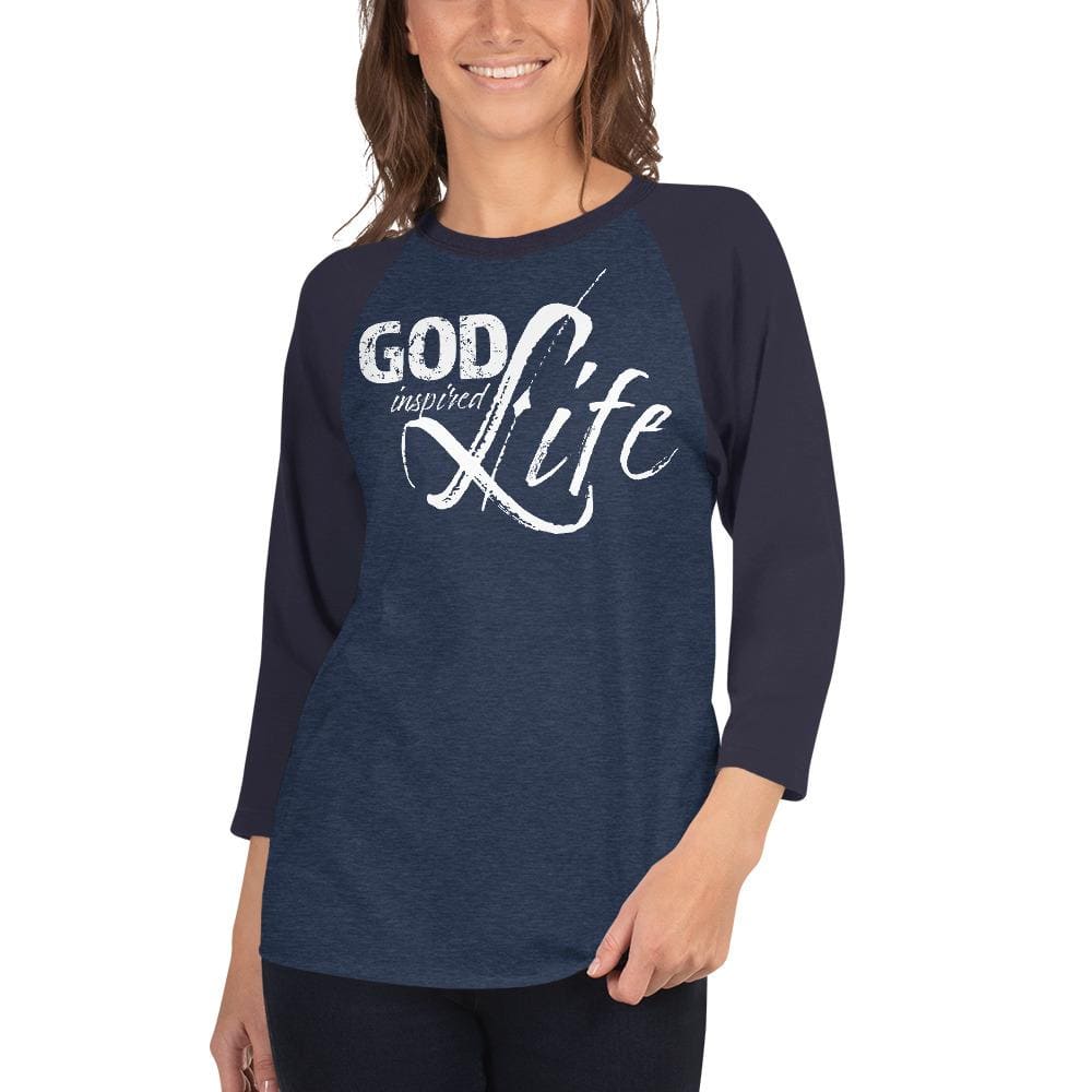 Womens Raglan Tee God Inspired Graphic Pullover Baseball Shirt - Womens