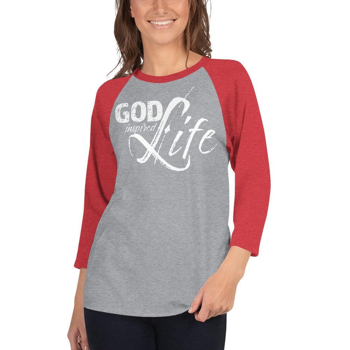 Womens Raglan Tee God Inspired Graphic Pullover Baseball Shirt - Womens