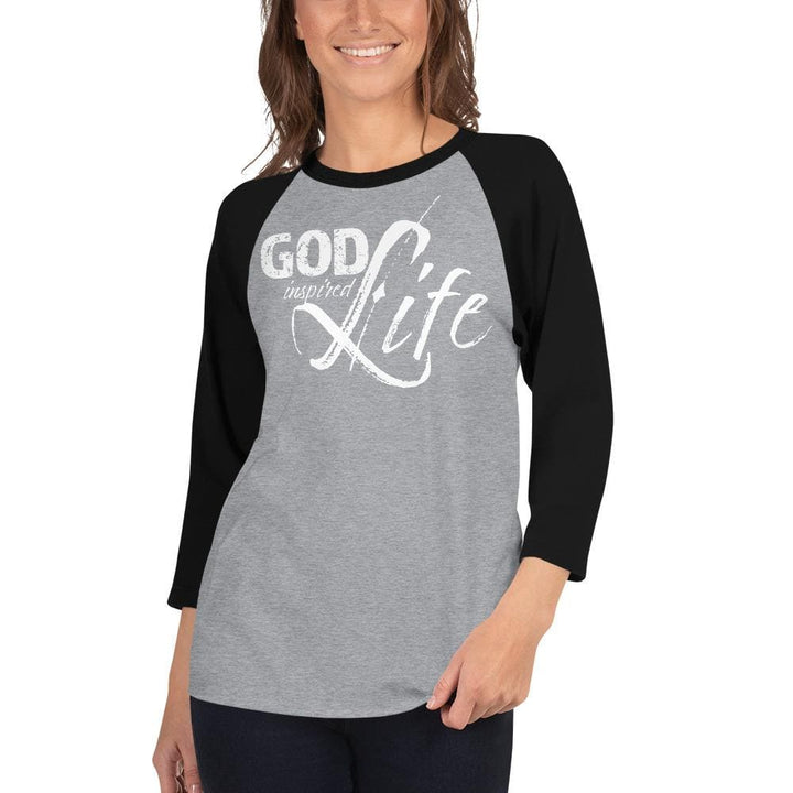 Womens Raglan Tee God Inspired Graphic Pullover Baseball Shirt - Womens