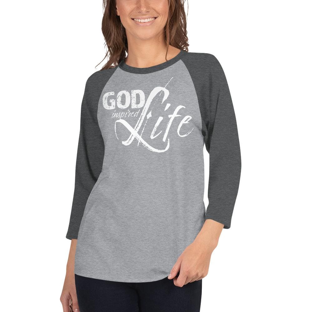 Womens Raglan Tee God Inspired Graphic Pullover Baseball Shirt - Womens