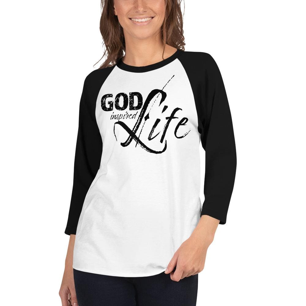 Womens Raglan Tee God Inspired Graphic Pullover Baseball Shirt - Womens