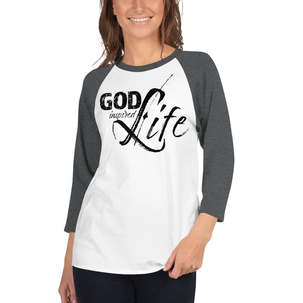 Womens Raglan Tee God Inspired Graphic Pullover Baseball Shirt - Womens
