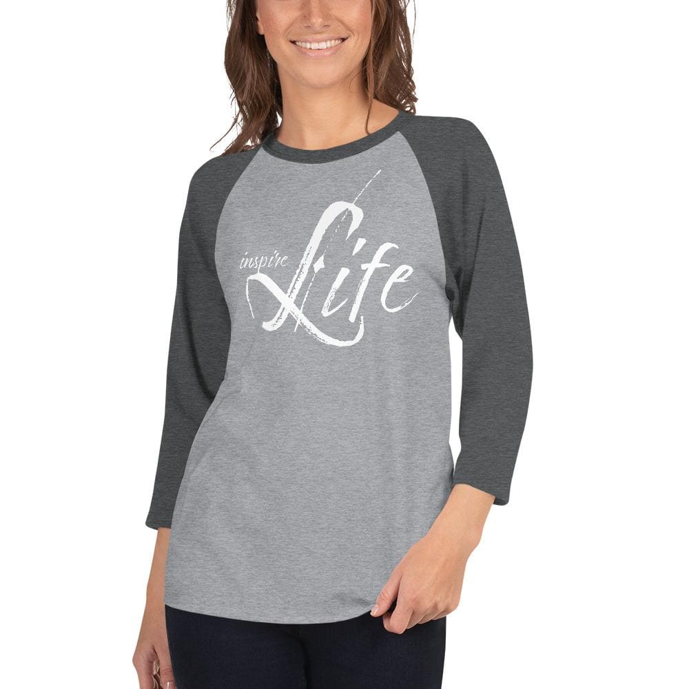 Womens Raglan Tee Inspire Life Graphic Pullover Baseball Shirt - Womens