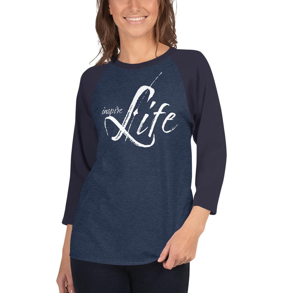 Womens Raglan Tee Inspire Life Graphic Pullover Baseball Shirt - Womens