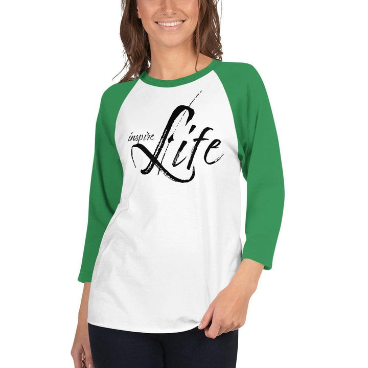 Womens Raglan Tee Inspire Life Graphic Pullover Baseball Shirt - Womens