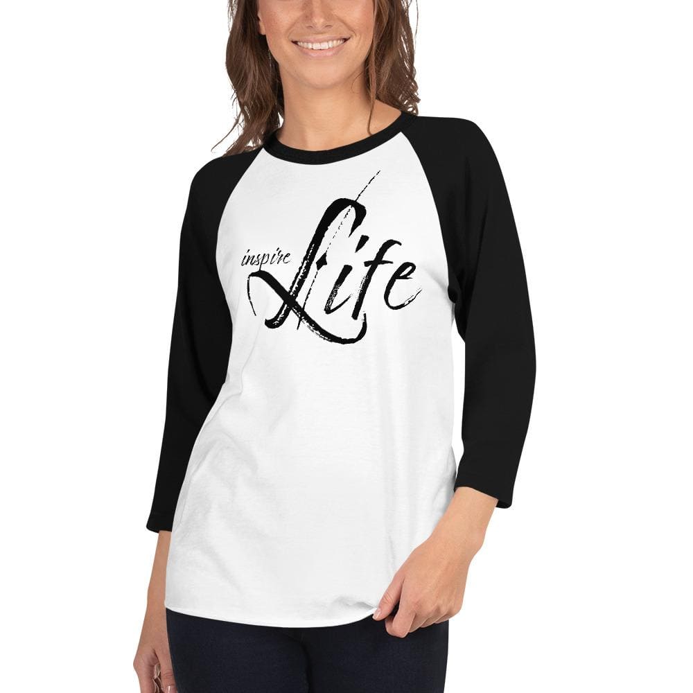 Womens Raglan Tee Inspire Life Graphic Pullover Baseball Shirt - Womens