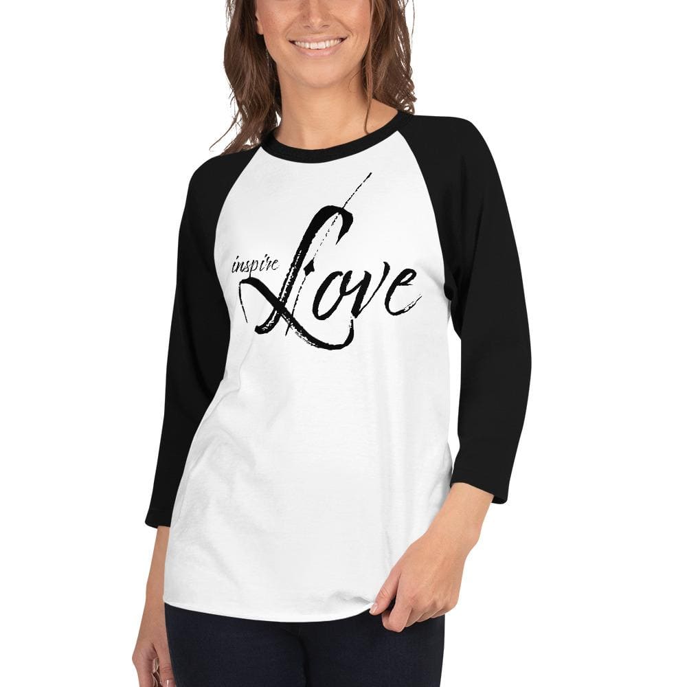 Womens Raglan Tee - Inspire Love Graphic Pullover Baseball Shirt