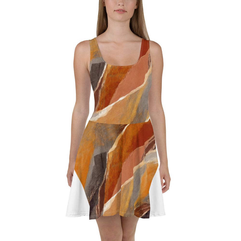 Womens Skater Dress Abstract Stone Pattern 59731