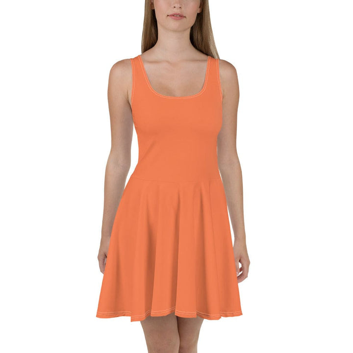 Womens Skater Dress Coral Orange Red 2