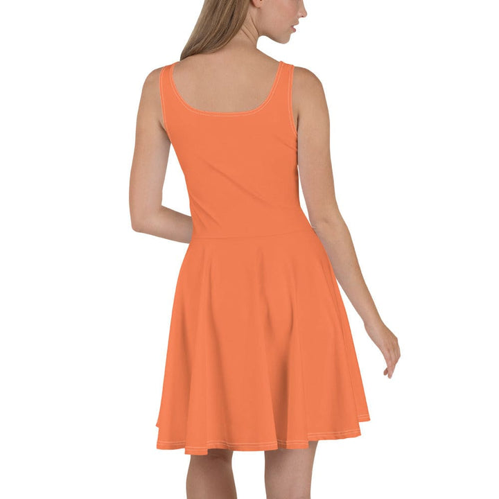 Womens Skater Dress Coral Orange Red 2