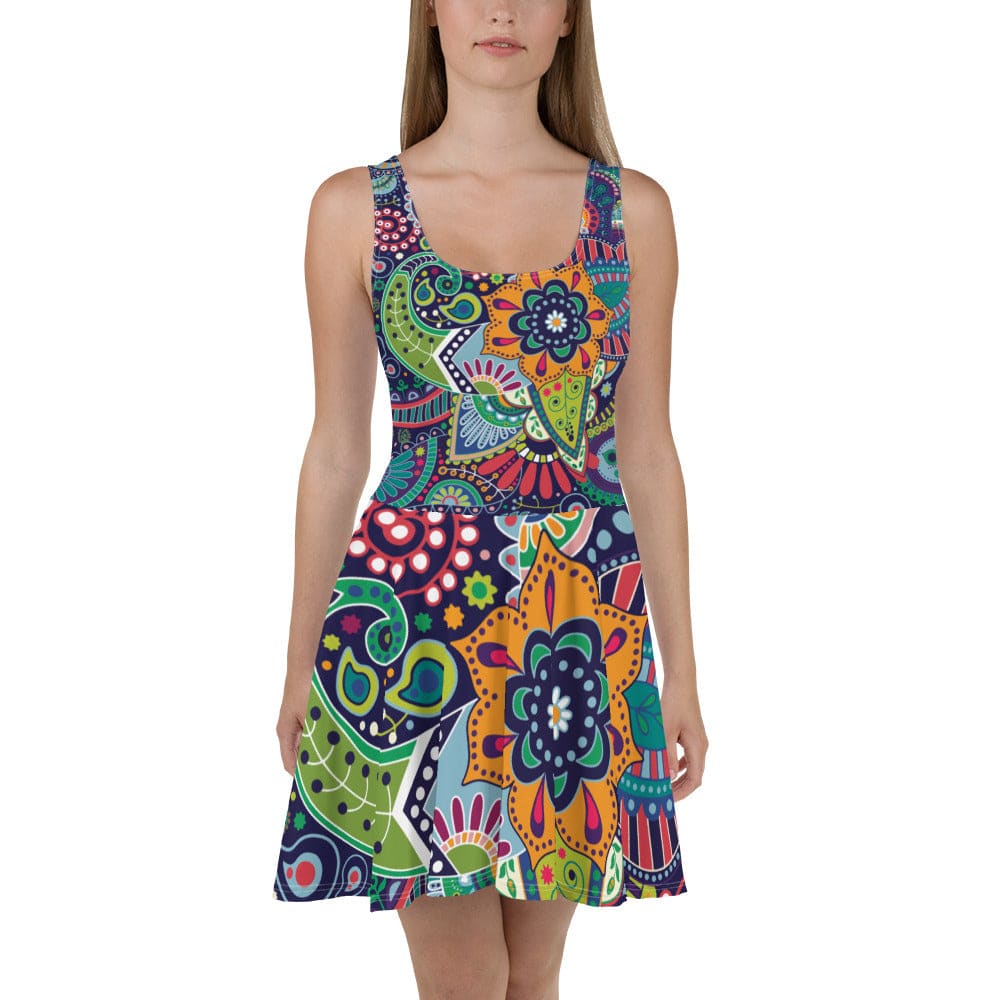 Womens Skater Dress Floral Paisley 22523 2