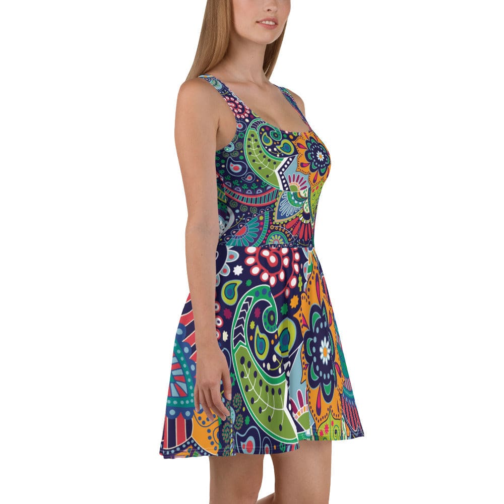 Womens Skater Dress Floral Paisley 22523 2