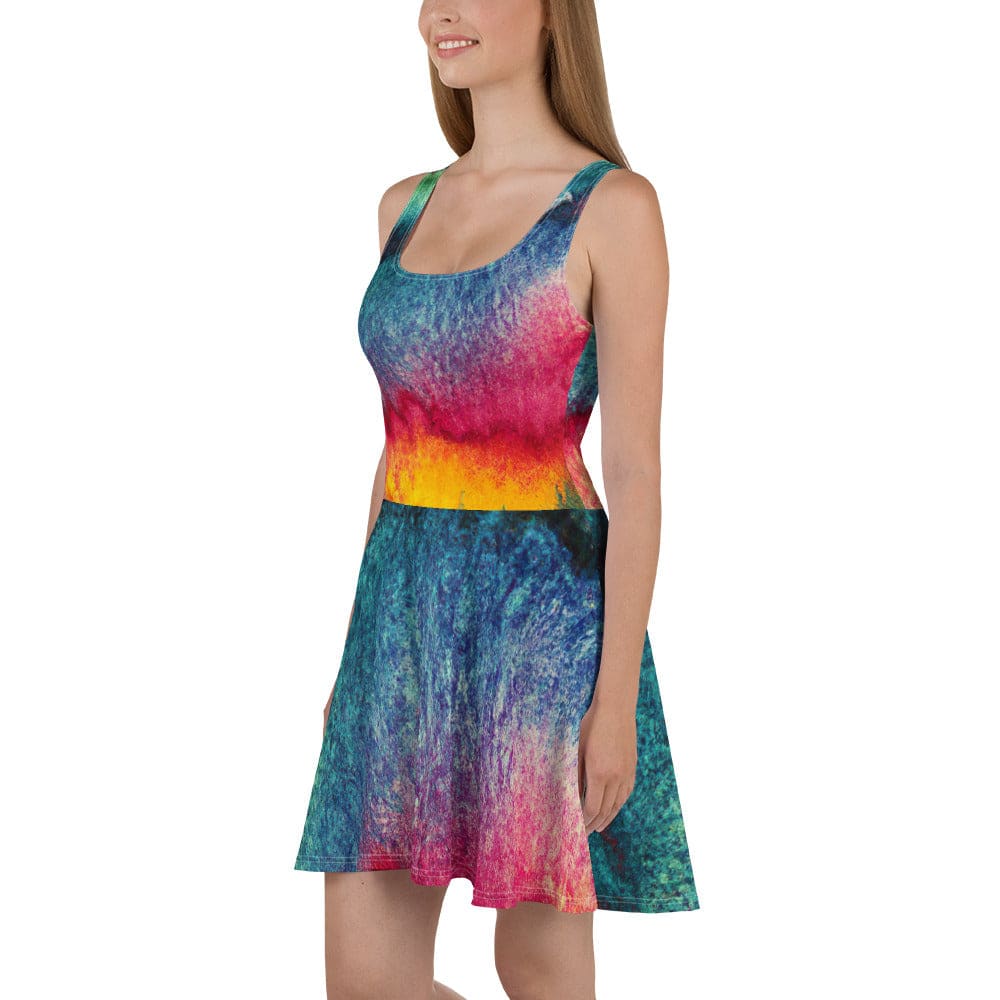 Womens Skater Dress Multicolor Abstract Pattern 4
