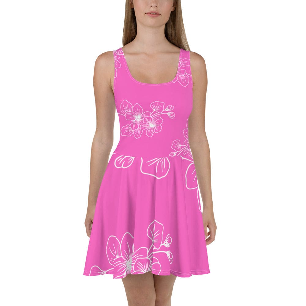 Womens Skater Dress Pink Floral 7022623 2
