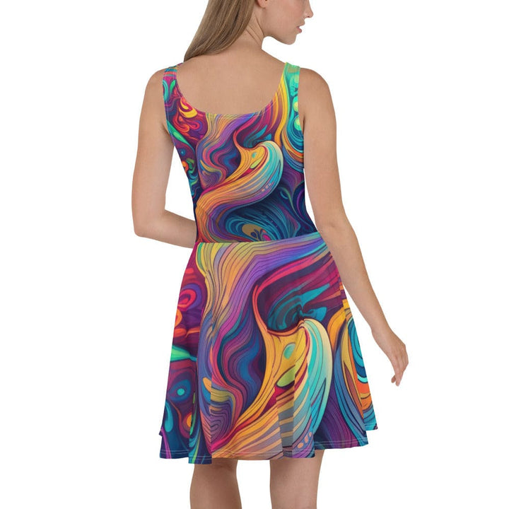 Womens Skater Dress Vibrant Psychedelic Rave Pattern -kaleidoscope