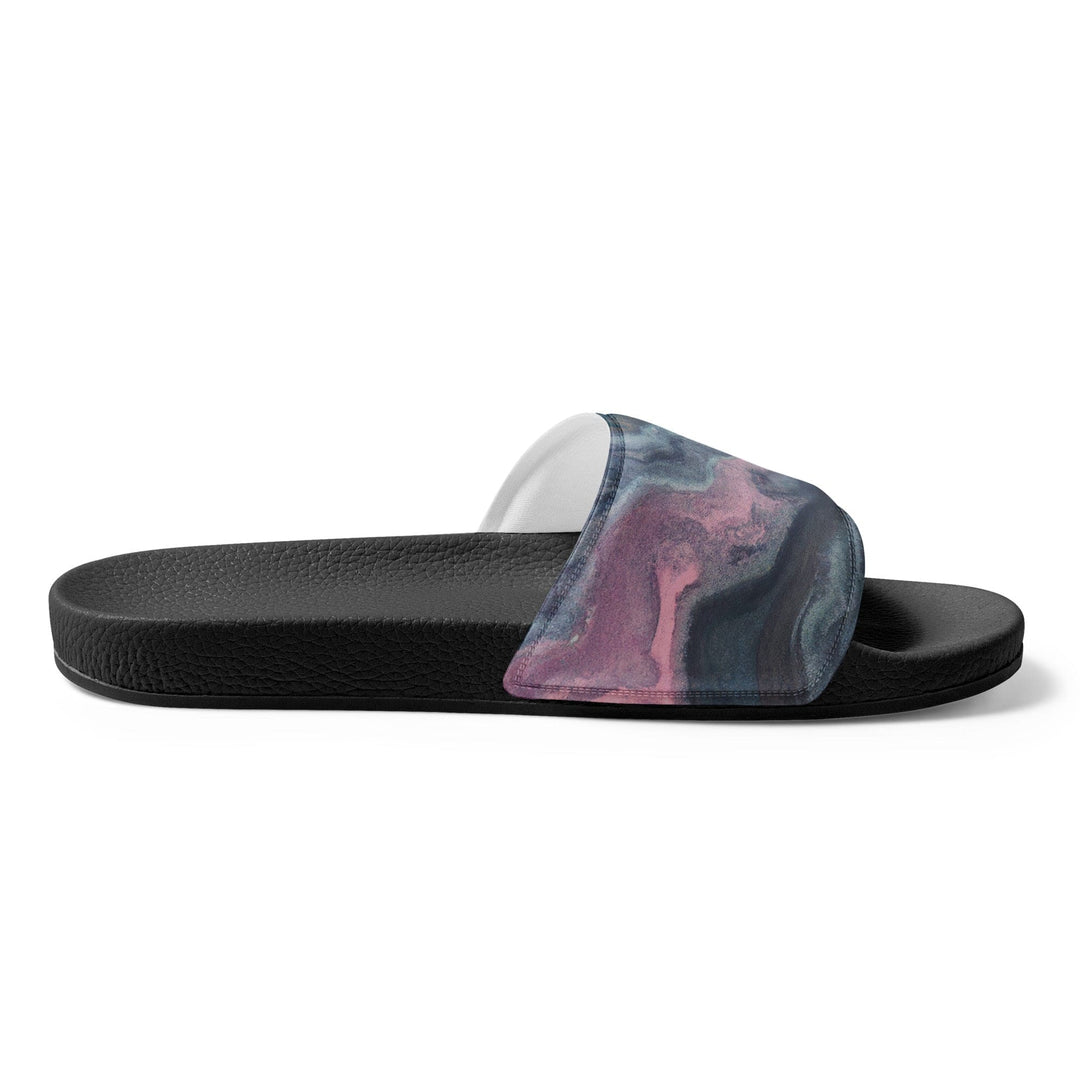 Women’s Slides Blue Pink Gold Abstract Marble Swirl Pattern - Womens | Slides