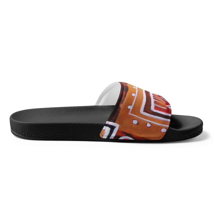 Women’s Slides Brown Orange Green Aztec Pattern - Womens | Slides