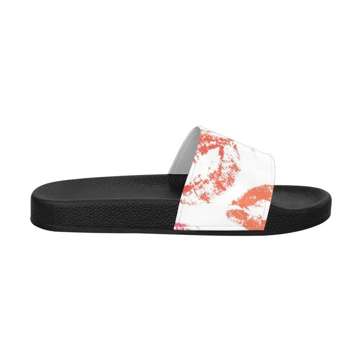 Womens Slides Flip Flop Sandals Lipstick Kiss Print - Womens | Slides