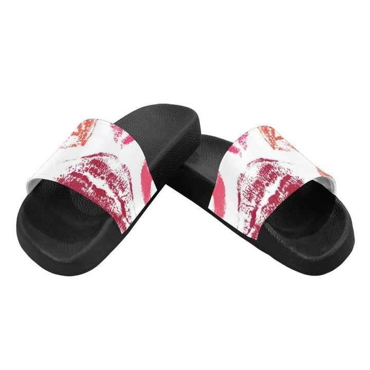 Womens Slides Flip Flop Sandals Lipstick Kiss Print - Womens | Slides