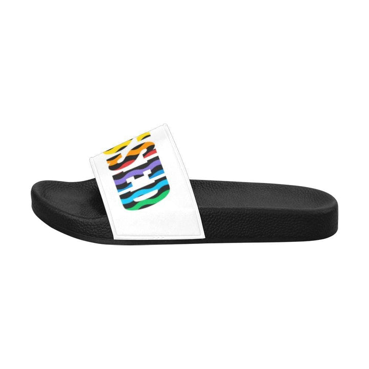 Womens Slides Flip Flop Sandals Multicolor Blessed Print - Womens | Slides