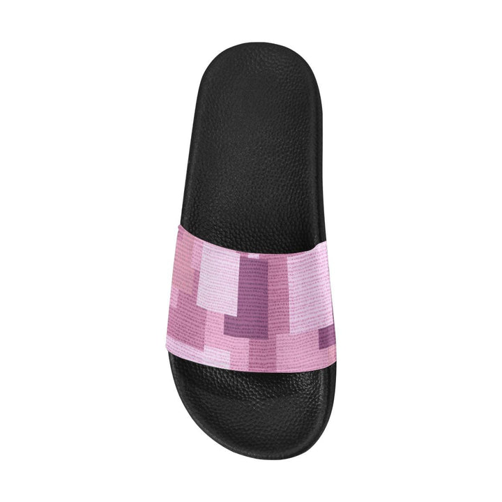 Womens Slides Flip Flop Sandals Pink Grid Print - Womens | Slides