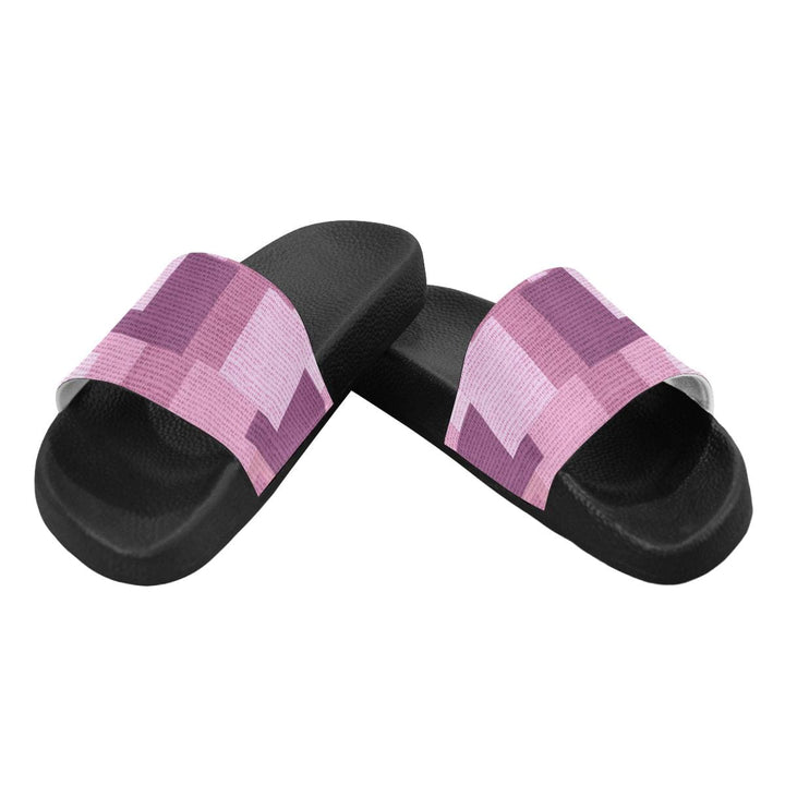 Womens Slides Flip Flop Sandals Pink Grid Print - Womens | Slides