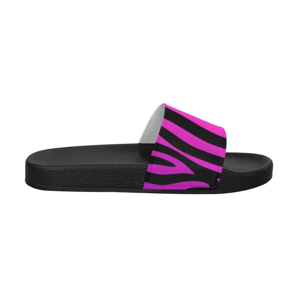 Womens Slides Flip Flop Sandals Purple and Black Zebra Print - Womens | Slides