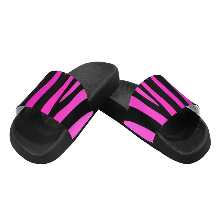 Womens Slides Flip Flop Sandals Purple And Black Zebra Print - Womens | Slides