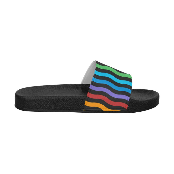 Womens Slides Flip Flop Sandals Rainbow Stripe Print - Womens | Slides