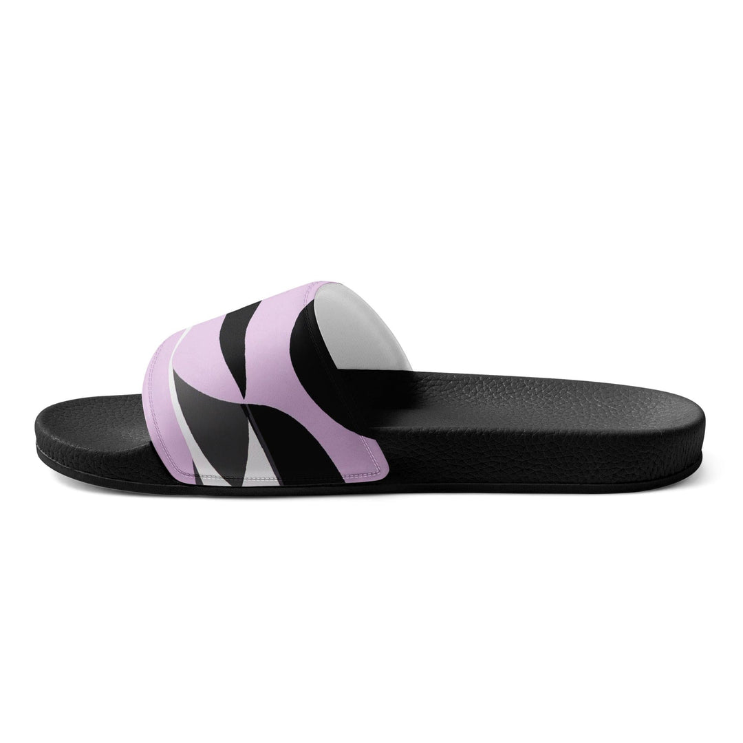 Women’s Slides Geometric Lavender and Black Pattern 2 - Womens | Slides