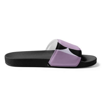 Women’s Slides Geometric Lavender And Black Pattern - Womens | Slides