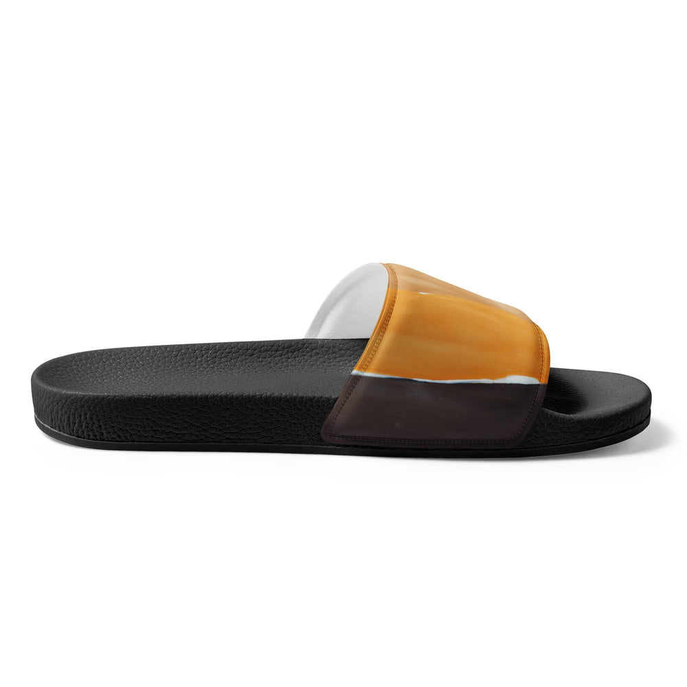 Women’s Slides Golden Yellow Brown Abstract Pattern - Womens | Slides