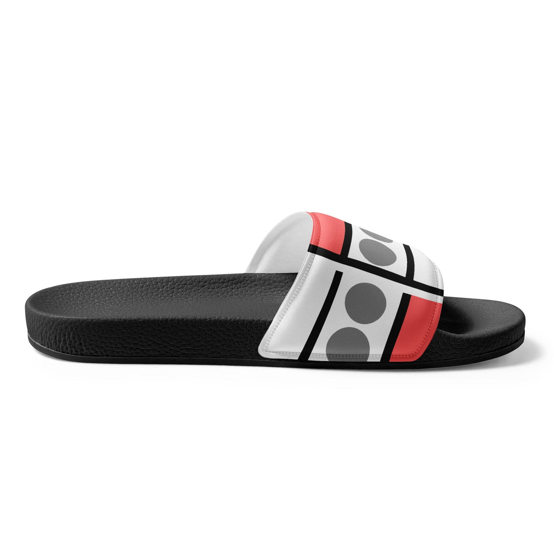 Women’s Slides Mauve Grey White Geometric Pattern - Womens | Slides