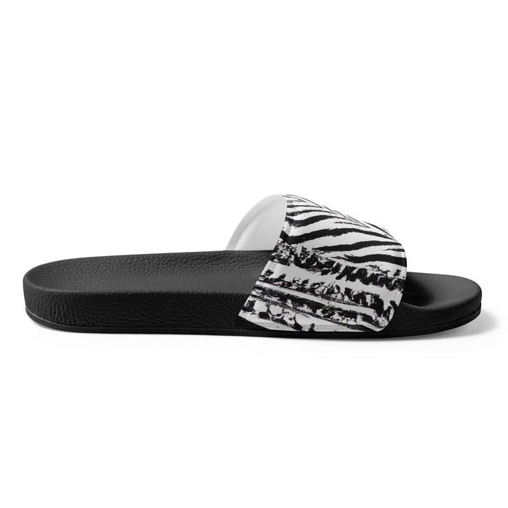 Women’s Slides Native Black and White Abstract Pattern - Womens | Slides