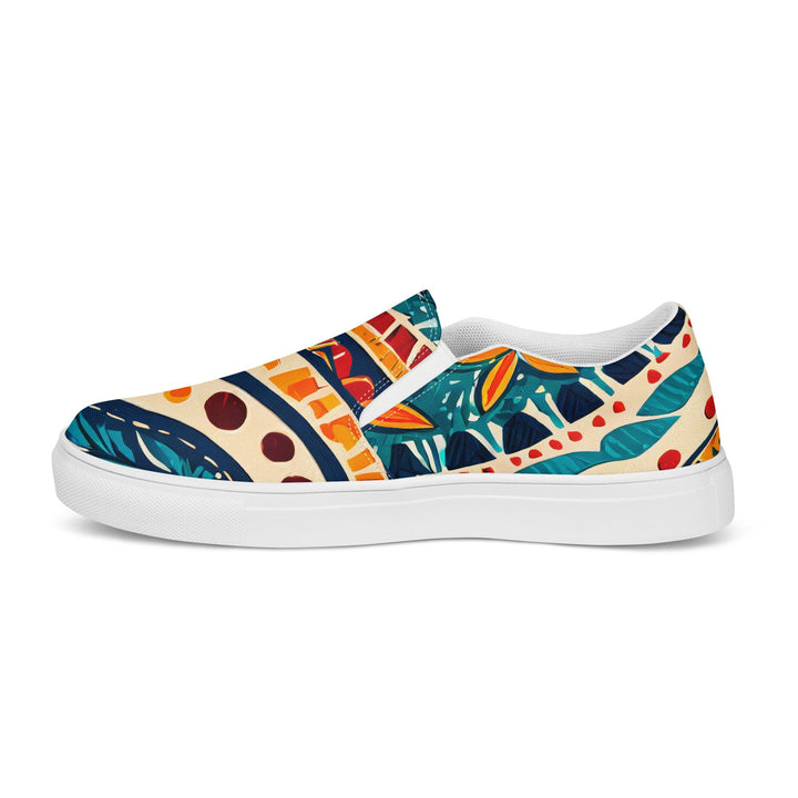 Womens Slip-on Canvas Shoes Abstract Vibrant Multicolor Pattern 61374