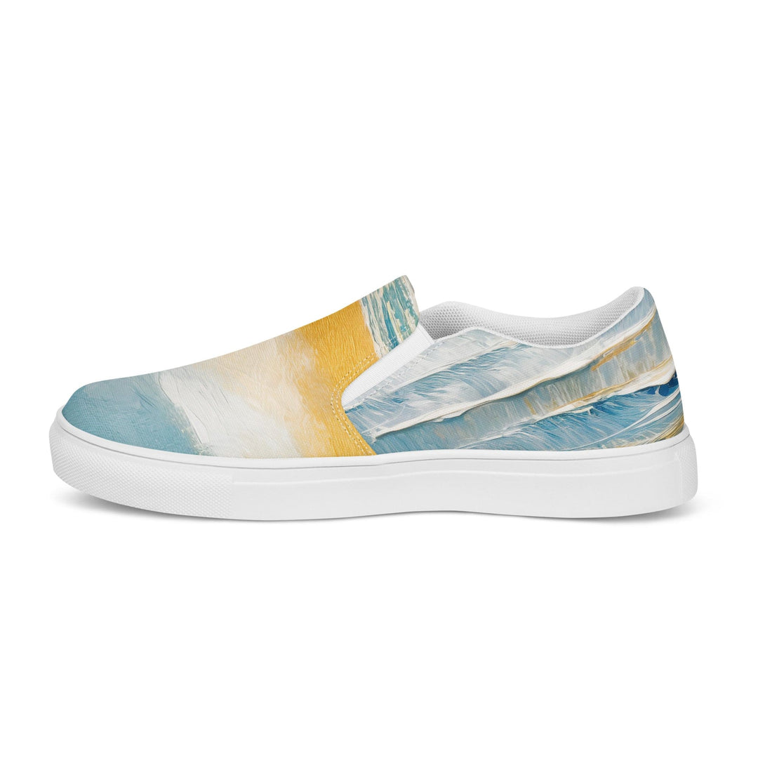 Womens Slip-on Canvas Shoes Blue Ocean Golden Sunset Print 3