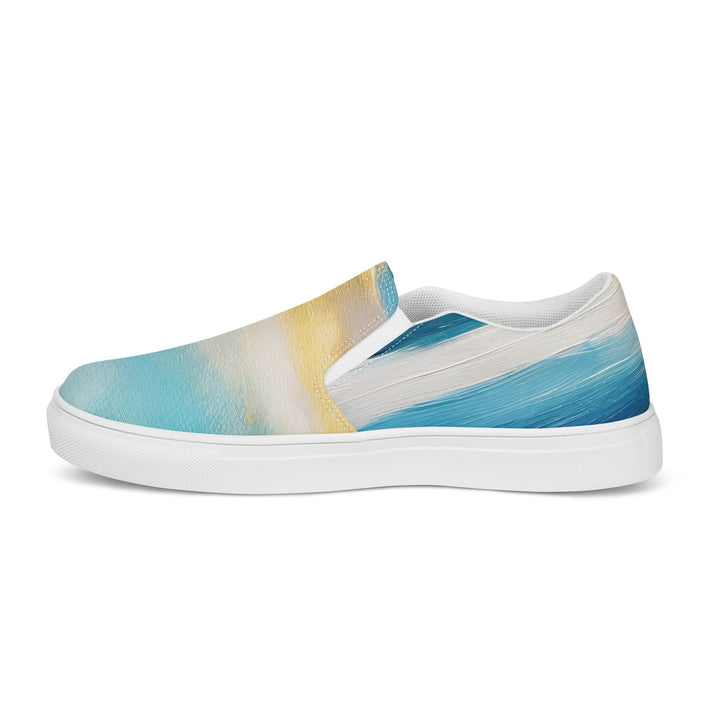 Womens Slip-on Canvas Shoes Blue Ocean Golden Sunset Print