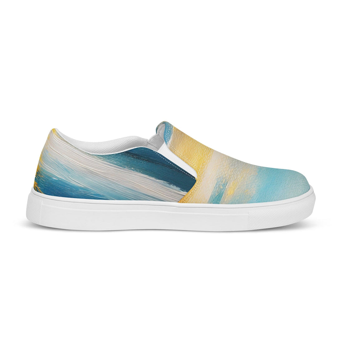 Womens Slip-on Canvas Shoes Blue Ocean Golden Sunset Print