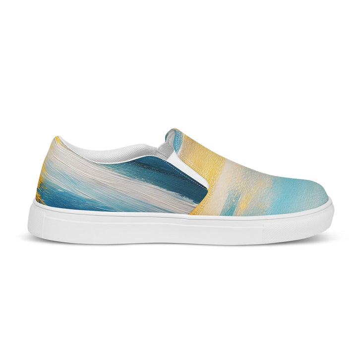 Womens Slip-on Canvas Shoes Blue Ocean Golden Sunset Print